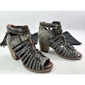 Freebird By Steven Wazee Ice Multi Leather Sandal Booties Women’s 8 EUC